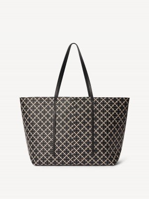 By Malene Birger Abi Printed Tote Taschen Schwarz | AT_BB17637