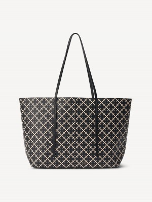 By Malene Birger Abigail Printed Tote Taschen Schwarz | AT_BB30980