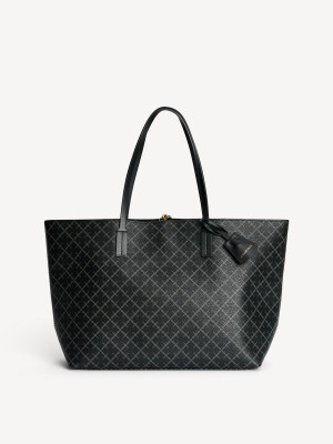 By Malene Birger Abigail Printed Tote Taschen Charcoal | AT_BB58000