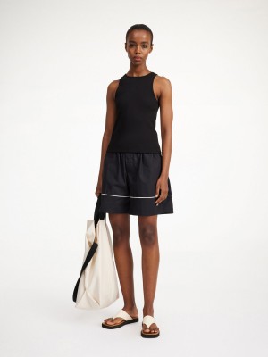 By Malene Birger Amanias Tank Oberteile Schwarz | AT_BB94854