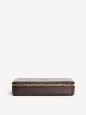 By Malene Birger Aya Cher Leather Jewellery Case Kosmetiktaschen Dunkelbraun | AT_BB98460