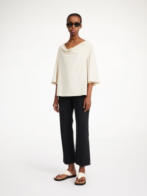 By Malene Birger Bryar Organic Cotton T-shirt Oberteile Oyster Gray | AT_BB87521