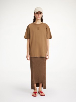 By Malene Birger Fayeh Organic Cotton T-shirt Oberteile Shitake | AT_BB15324