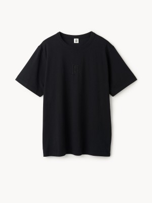 By Malene Birger Fayeh Organic Cotton T-shirt Oberteile Schwarz | AT_BB80082