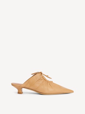 By Malene Birger Masey Leather Mules Schuhe Beige | AT_BB87629