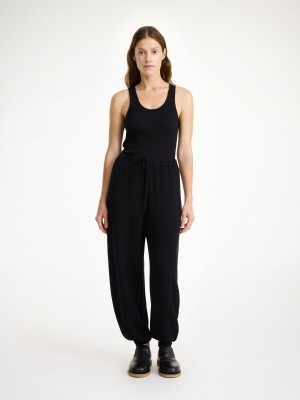 By Malene Birger Tevana High-waisted Trousers Strickwaren Schwarz | AT_BB99634