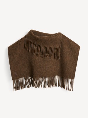 By Malene Birger Turtla Wool Fringe Bib Schals Shitake | AT_BB16999