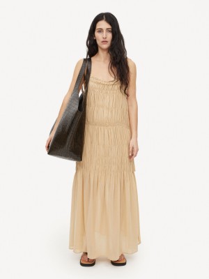 By Malene Birger Vyra Organic Cotton Maxi Kleid Wet Sand | AT_BB15469