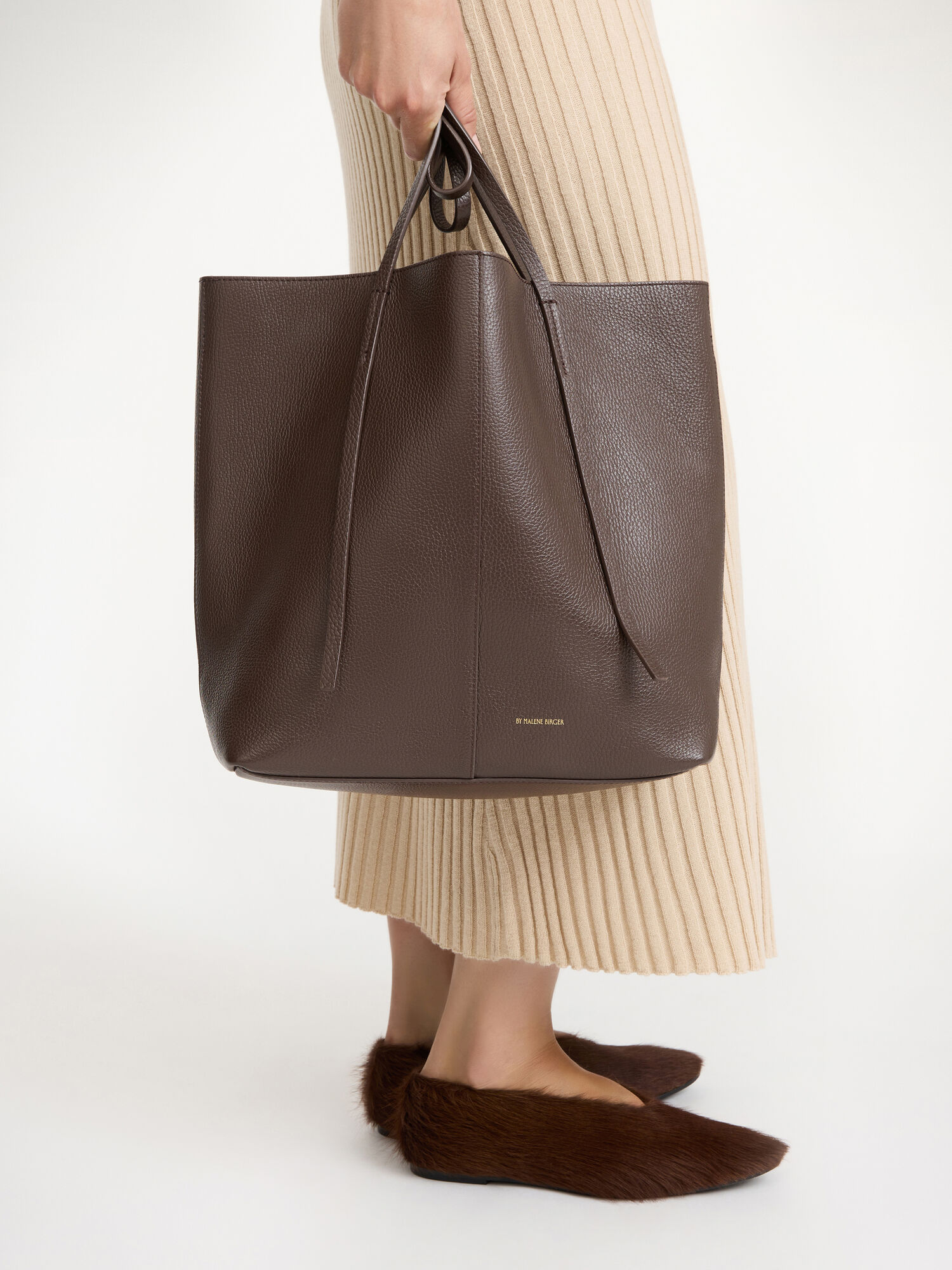 By Malene Birger Abilso Leather Tote Taschen Kaffee | AT_BB42666