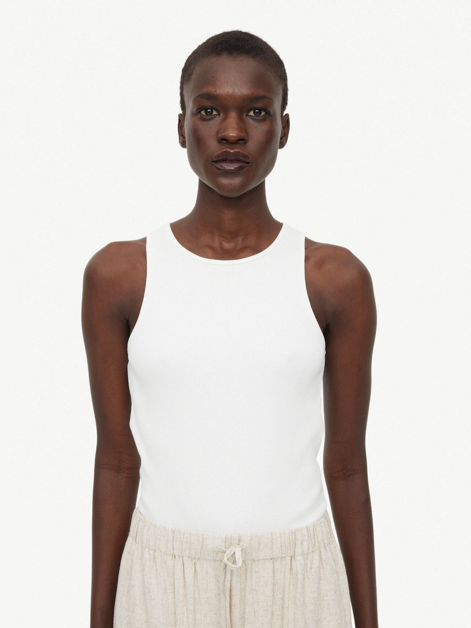 By Malene Birger Amani Tank Oberteile Weiß | AT_BB42611