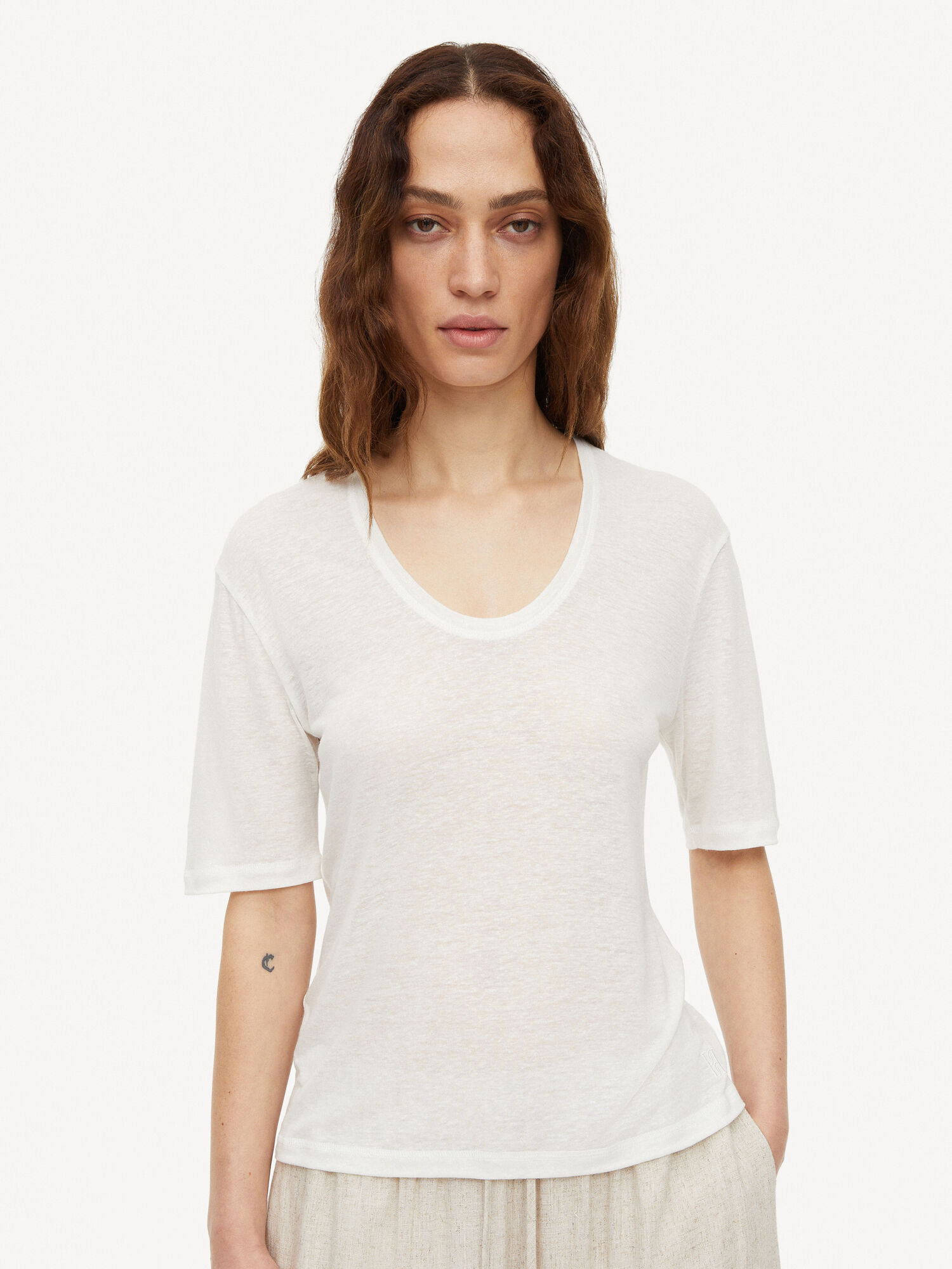 By Malene Birger Amaringa T-shirt Oberteile Weiß | AT_BB74879