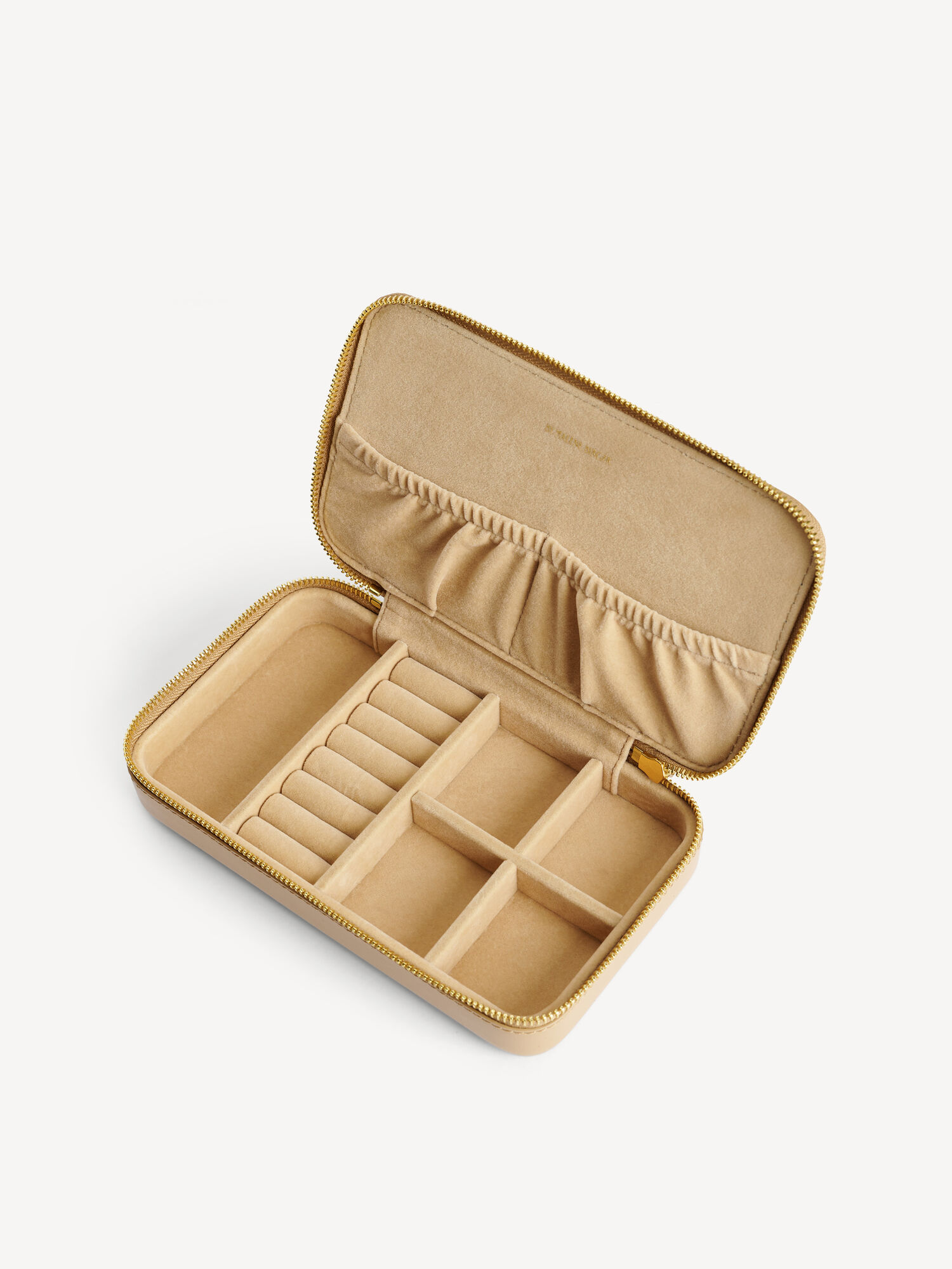 By Malene Birger Aya Cher Leather Jewellery Case Kosmetiktaschen Sand | AT_BB76490