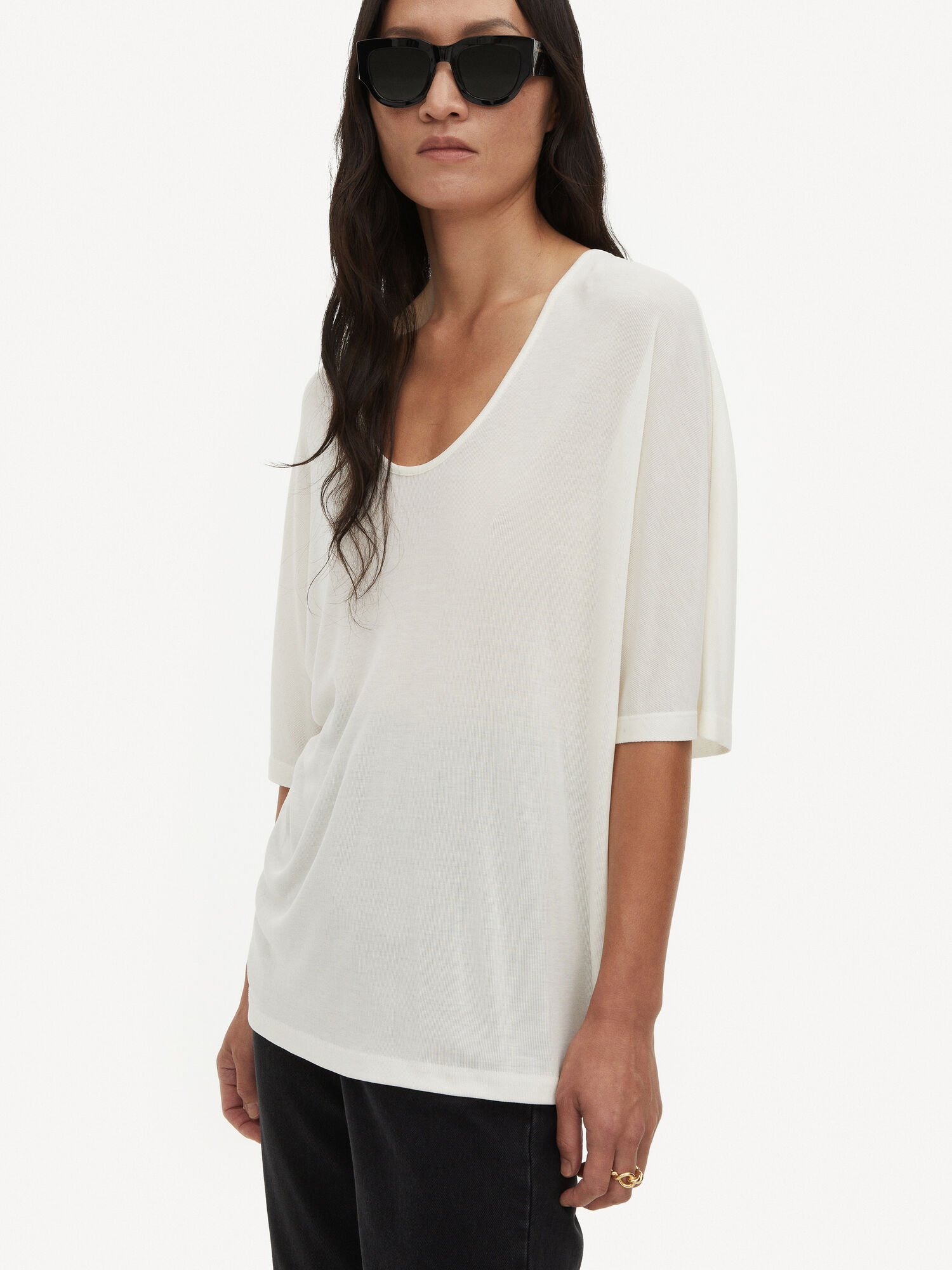 By Malene Birger Cevina Oversized T-shirt Oberteile Weiß | AT_BB81453