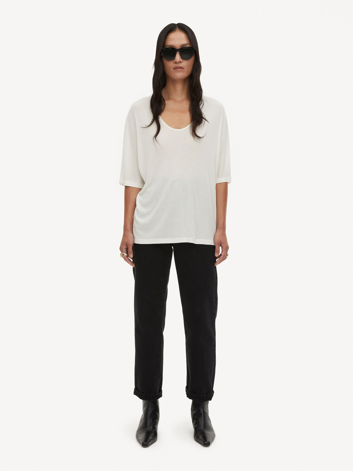 By Malene Birger Cevina Oversized T-shirt Oberteile Weiß | AT_BB81453