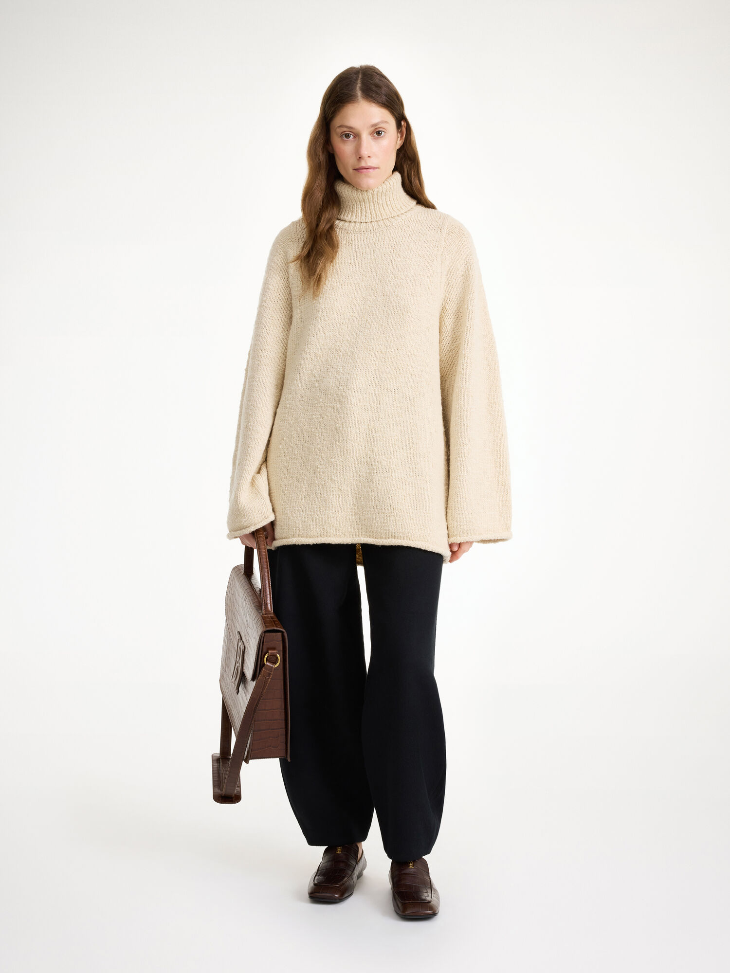 By Malene Birger Charice Wool Sweater Strickwaren Oyster Gray | AT_BB10596