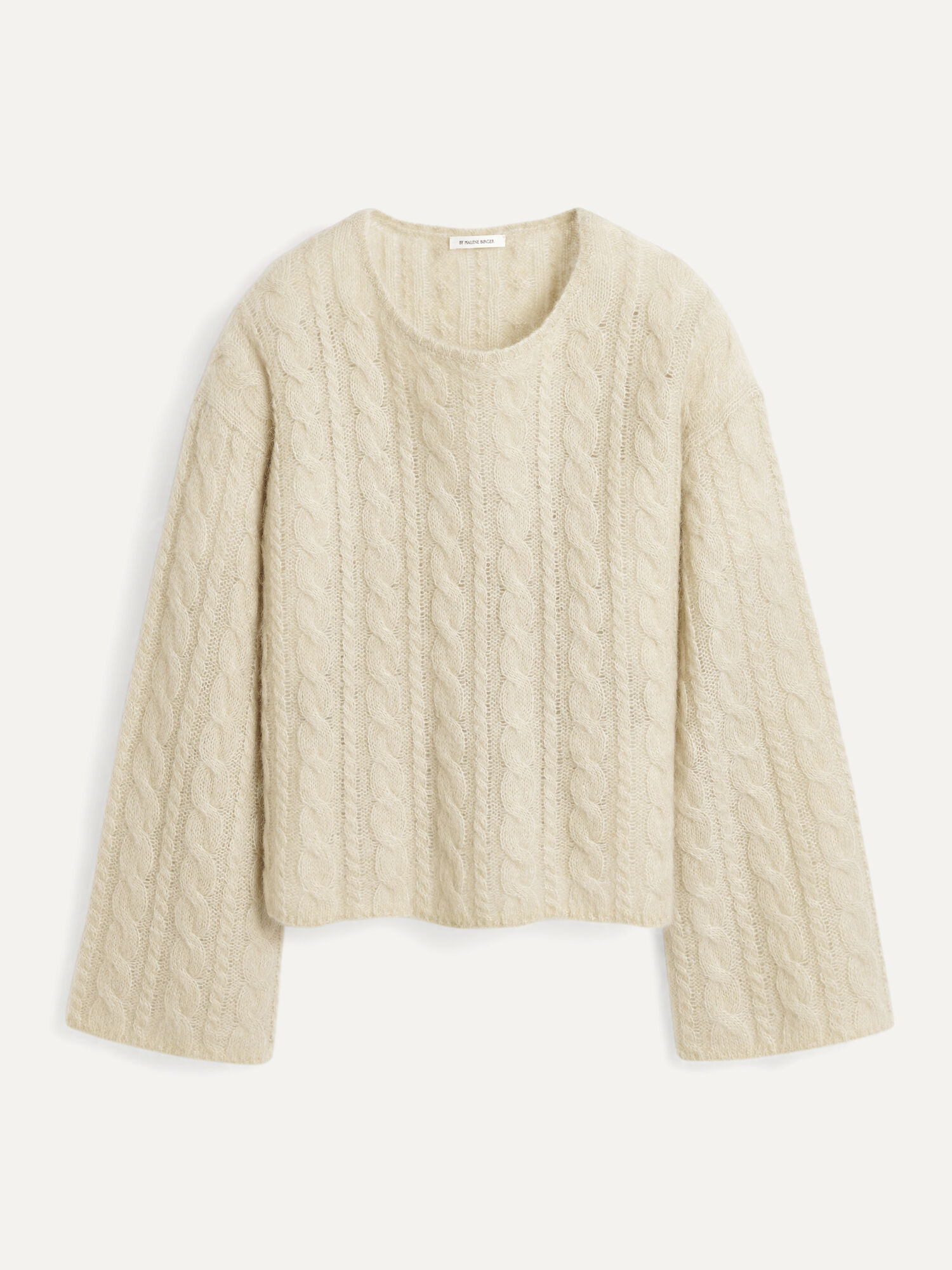 By Malene Birger Cierra Cable-knit Sweater Strickwaren Oyster Gray | AT_BB98565