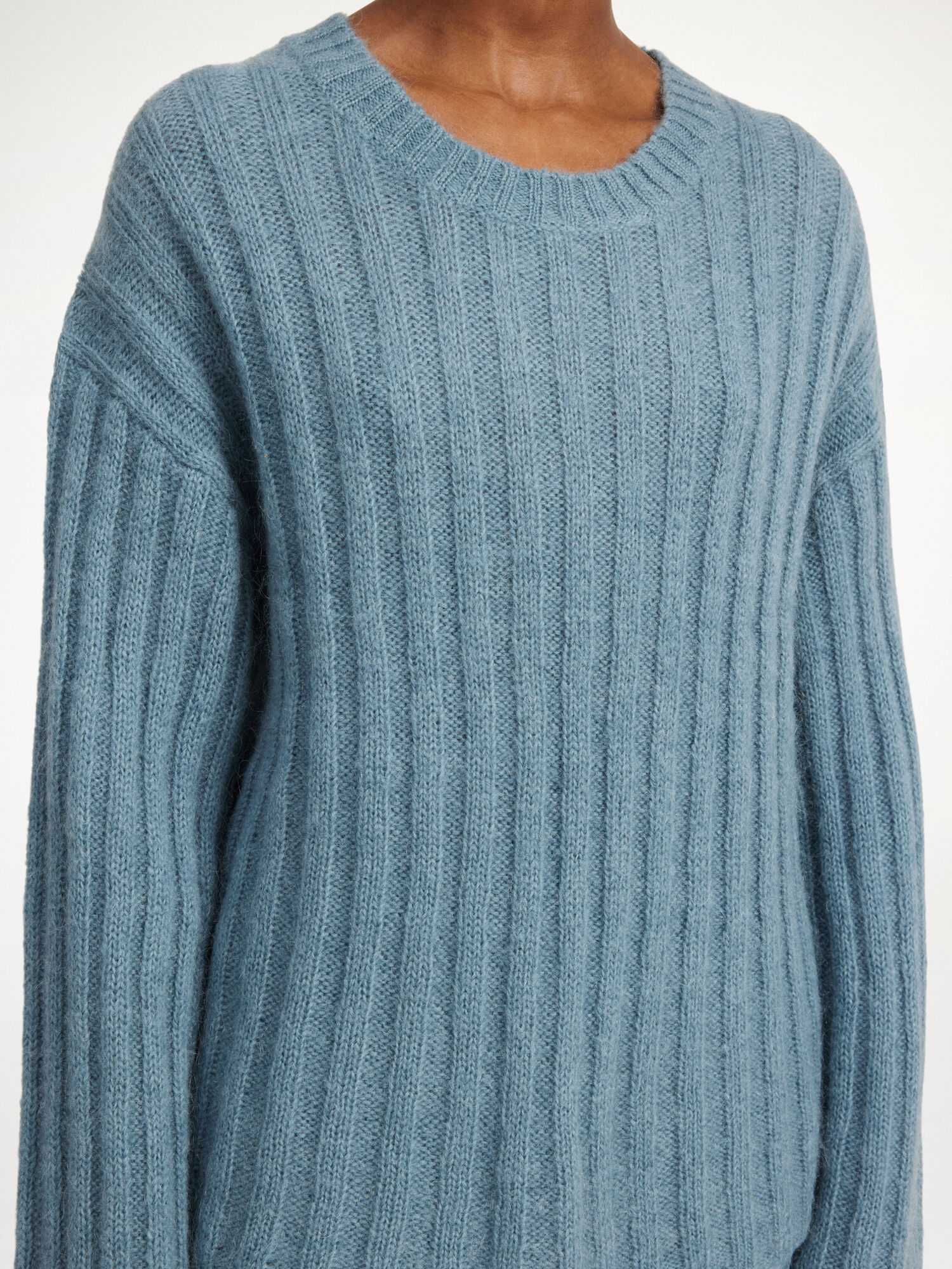 By Malene Birger Cierra Ribbed Sweater Strickwaren Cool Water | AT_BB34216