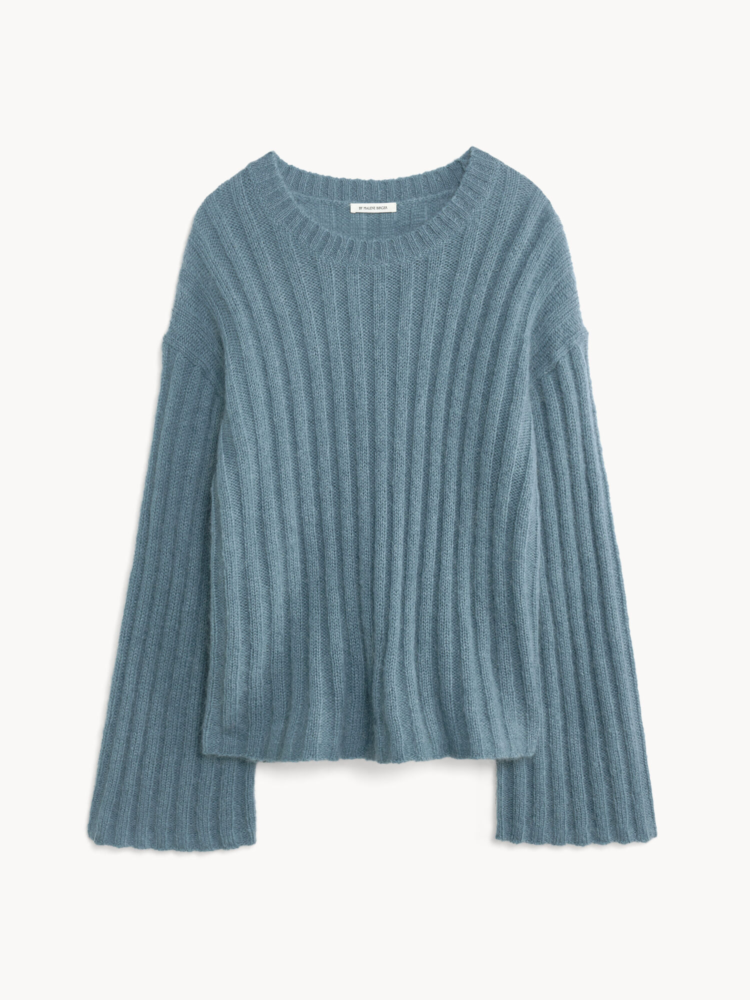 By Malene Birger Cierra Ribbed Sweater Strickwaren Cool Water | AT_BB34216