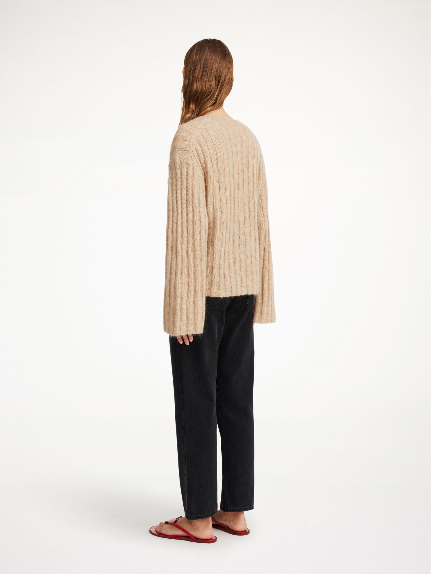 By Malene Birger Cierra Ribbed Sweater Strickwaren Beige | AT_BB52403