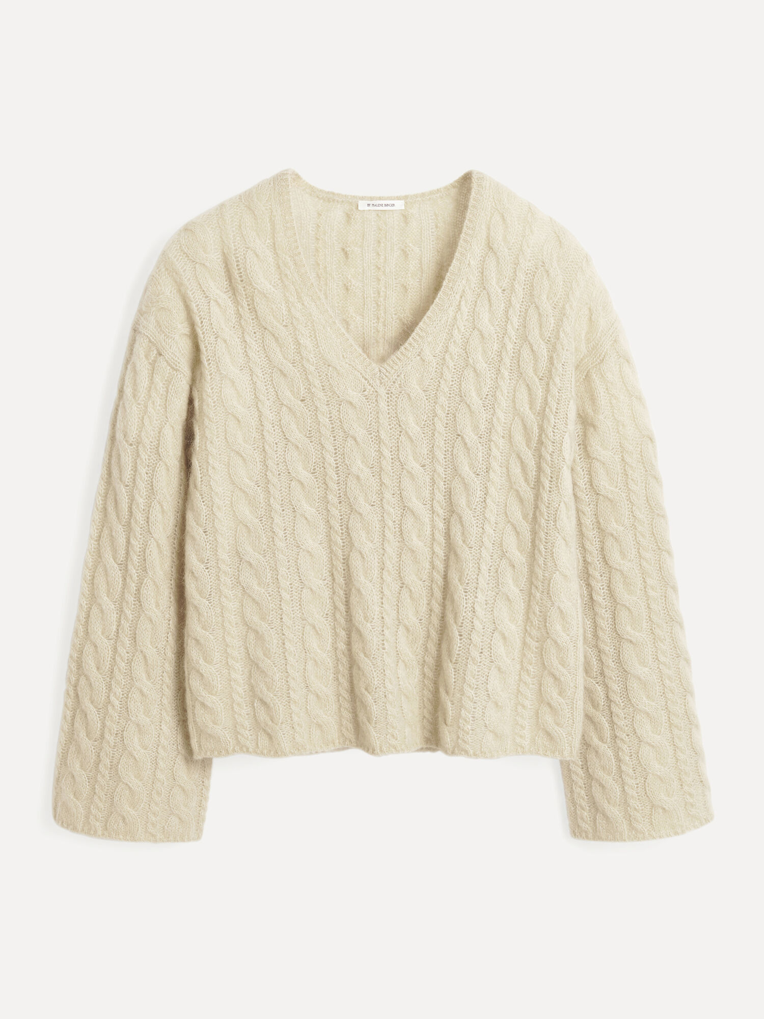 By Malene Birger Cimone Cable-knit Sweater Strickwaren Oyster Gray | AT_BB62142