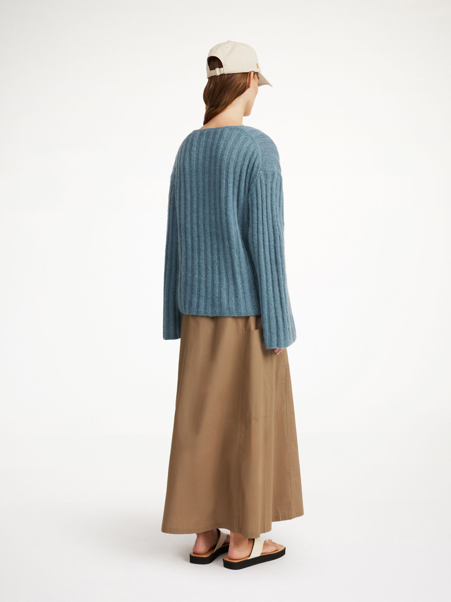 By Malene Birger Cimone Ribbed Sweater Strickwaren Cool Water | AT_BB30869