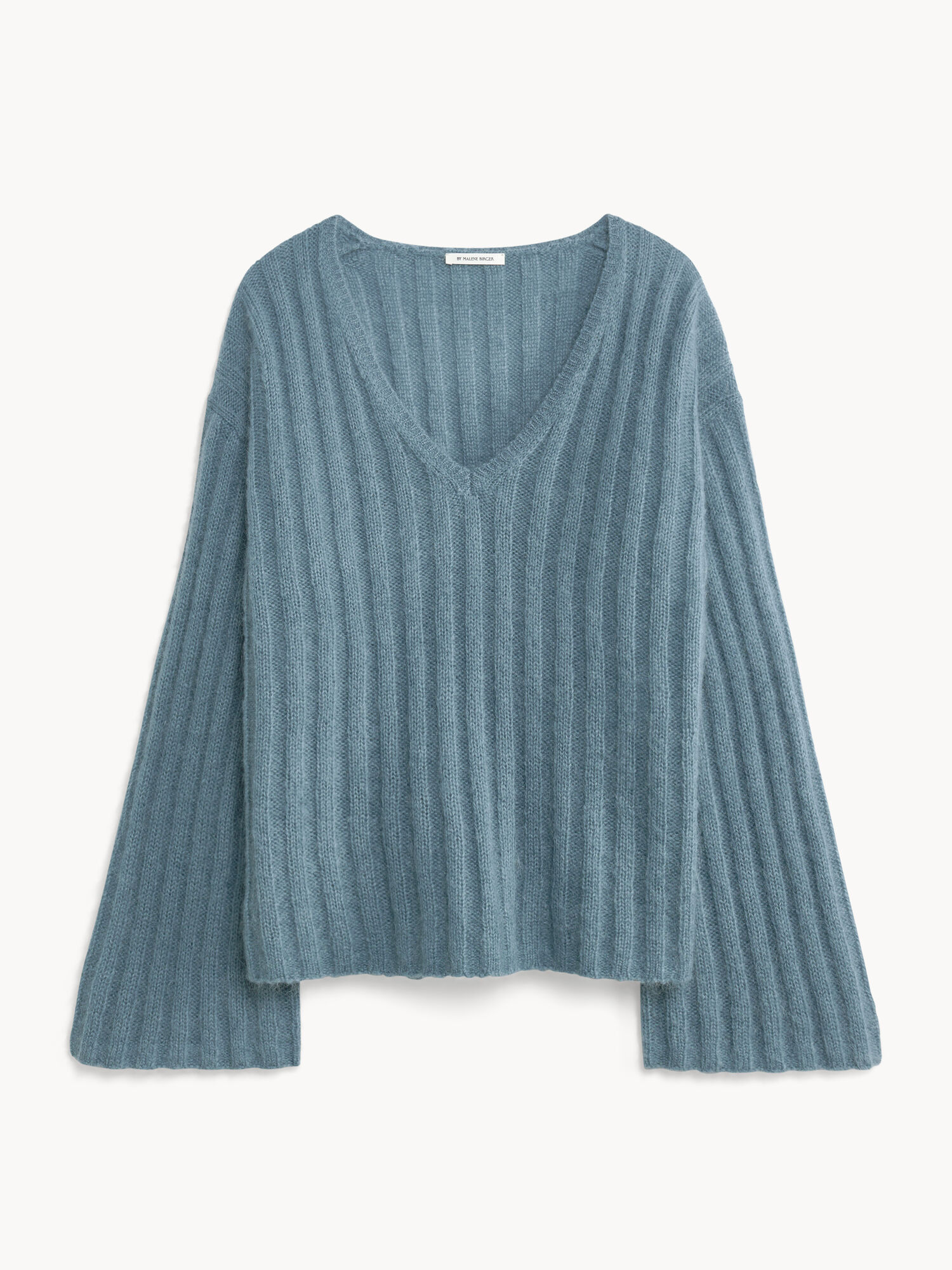 By Malene Birger Cimone Ribbed Sweater Strickwaren Cool Water | AT_BB30869