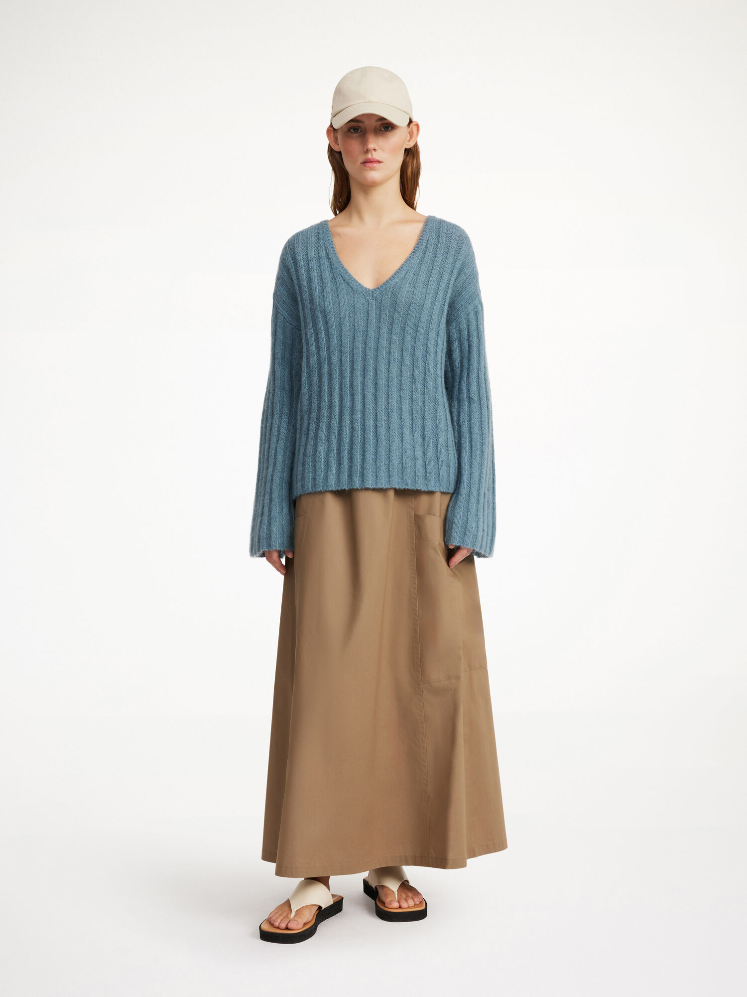 By Malene Birger Cimone Ribbed Sweater Strickwaren Cool Water | AT_BB30869