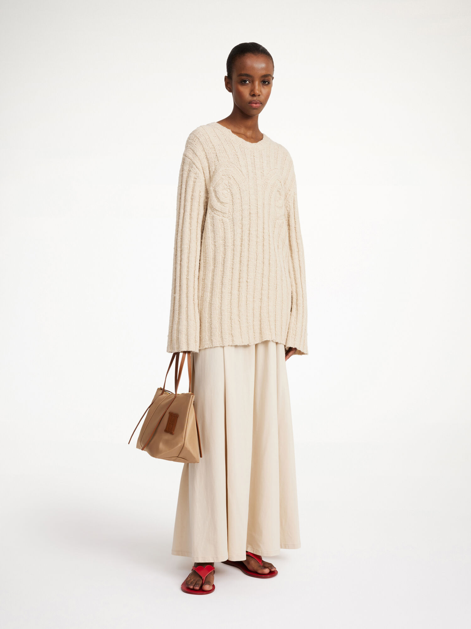 By Malene Birger Cirra Ribbed Sweater Strickwaren Oyster Gray | AT_BB41015