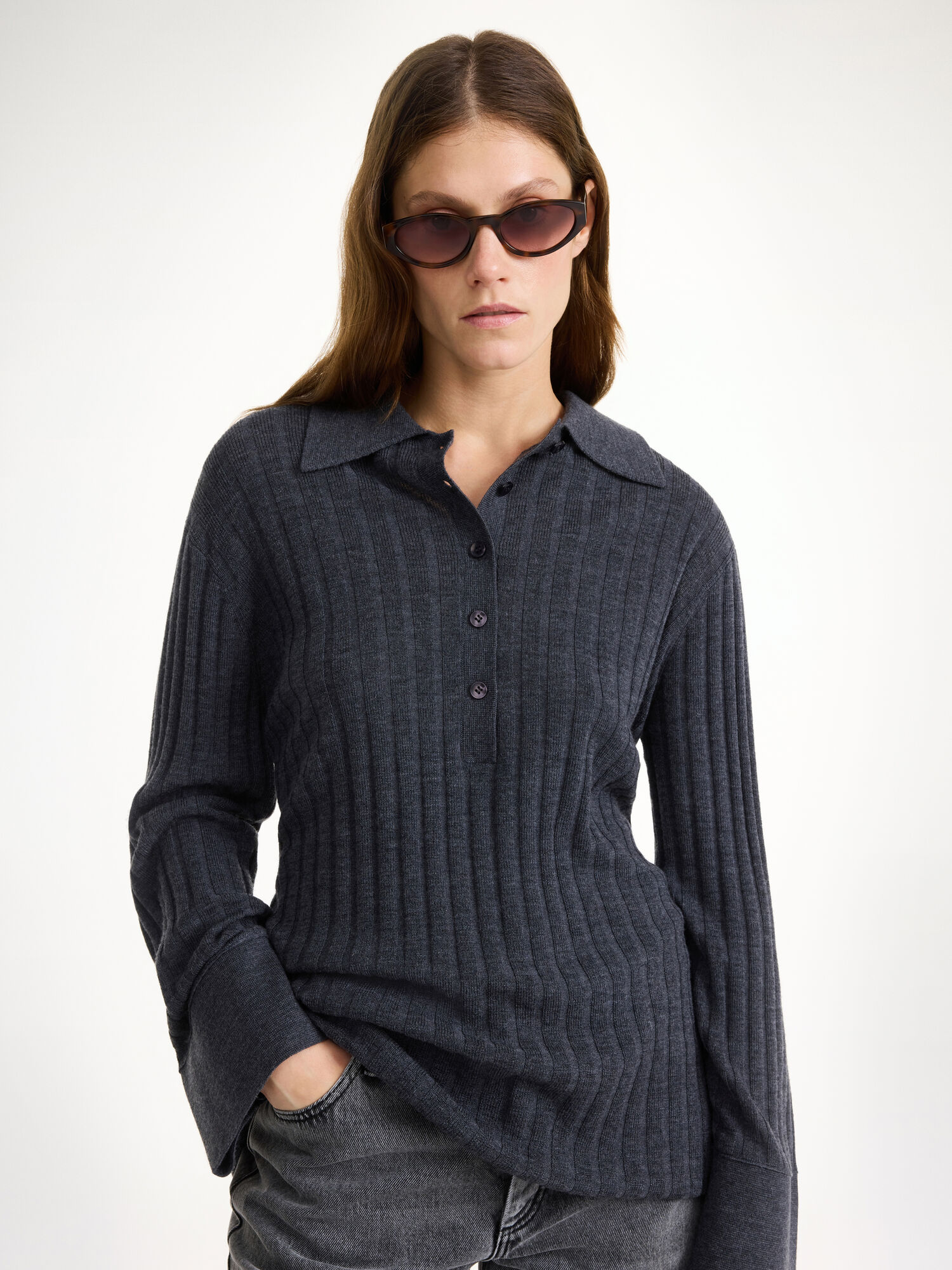 By Malene Birger Delphine Merino Wool Sweater Strickwaren Grau | AT_BB93405