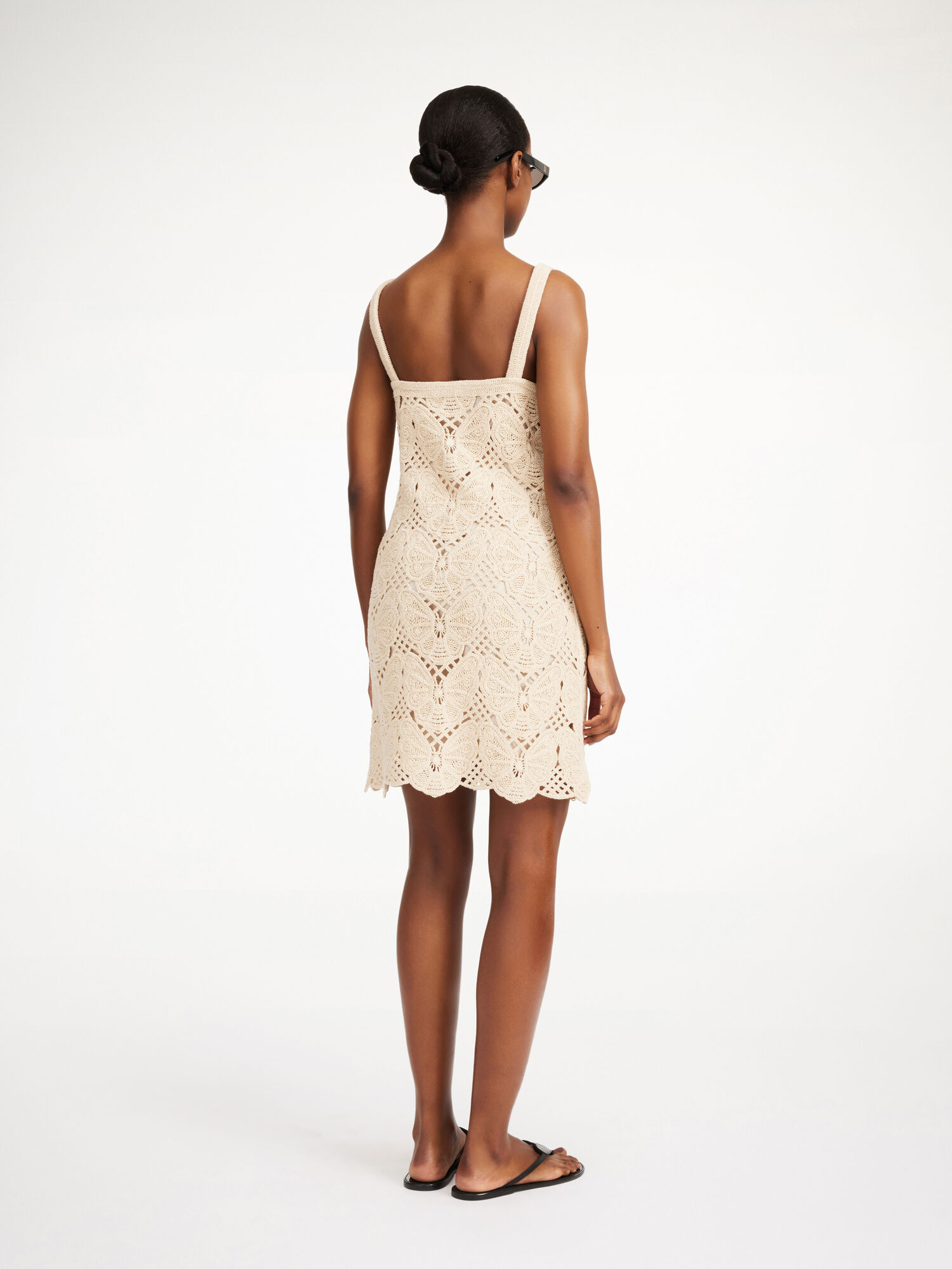 By Malene Birger Falla Crochet Mini Dress Strickwaren Oyster Gray | AT_BB40698