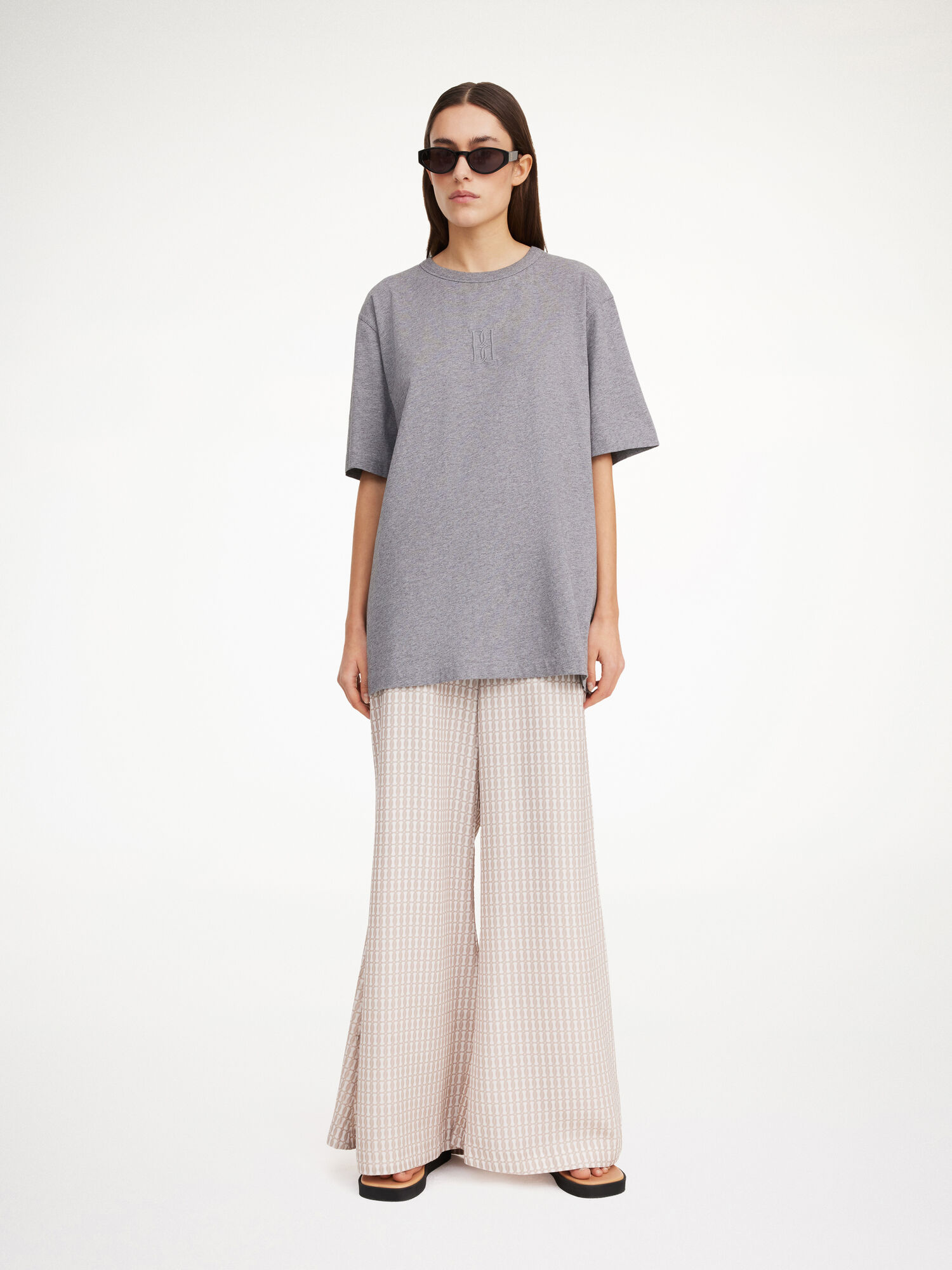 By Malene Birger Fayeh Organic Cotton T-shirt Oberteile Grau | AT_BB14819