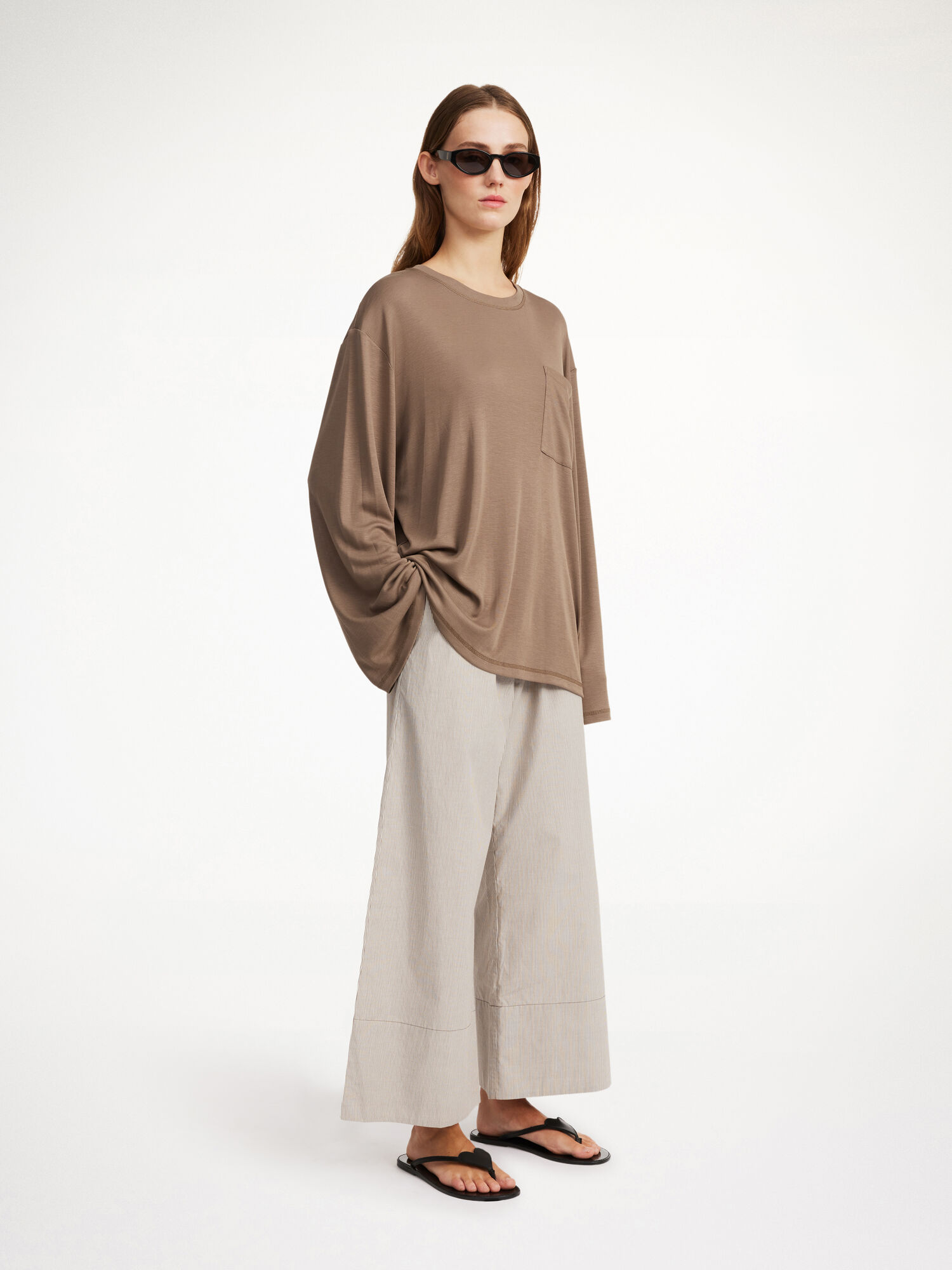 By Malene Birger Fayeh Oversized Longsleeve Oberteile Shitake | AT_BB22699