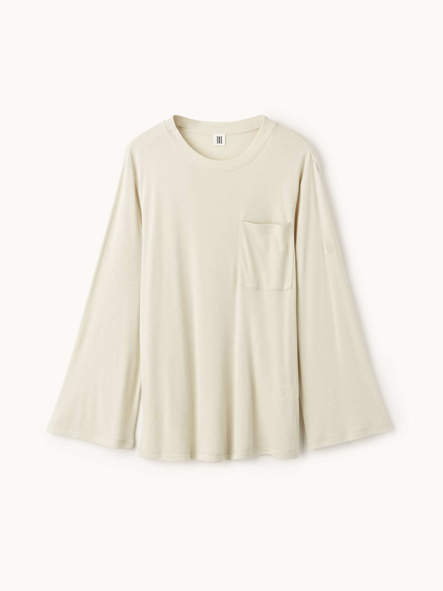 By Malene Birger Fayeh Oversized Longsleeve Oberteile Oyster Gray | AT_BB27191