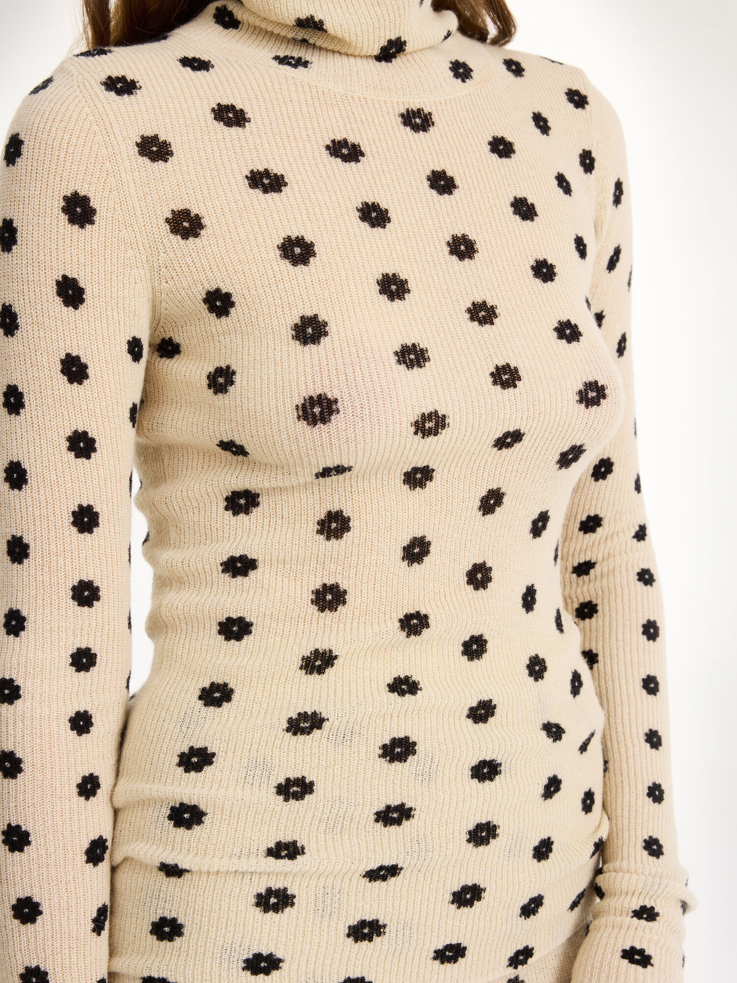 By Malene Birger Fioria Turtleneck Wool Sweater Strickwaren Blumen | AT_BB70888