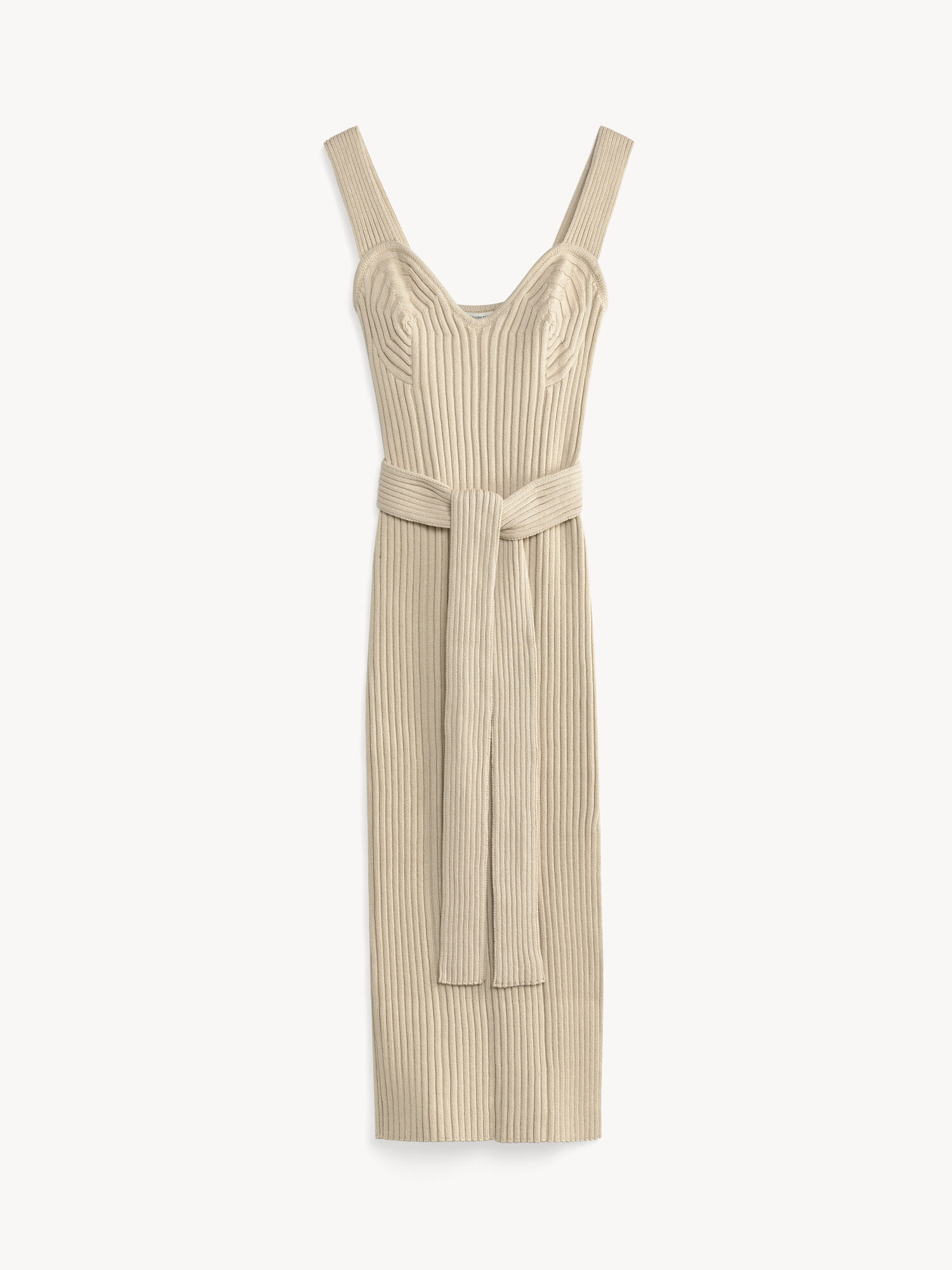 By Malene Birger Honeya Ribbed Maxi Dress Strickwaren Oyster Gray | AT_BB79621