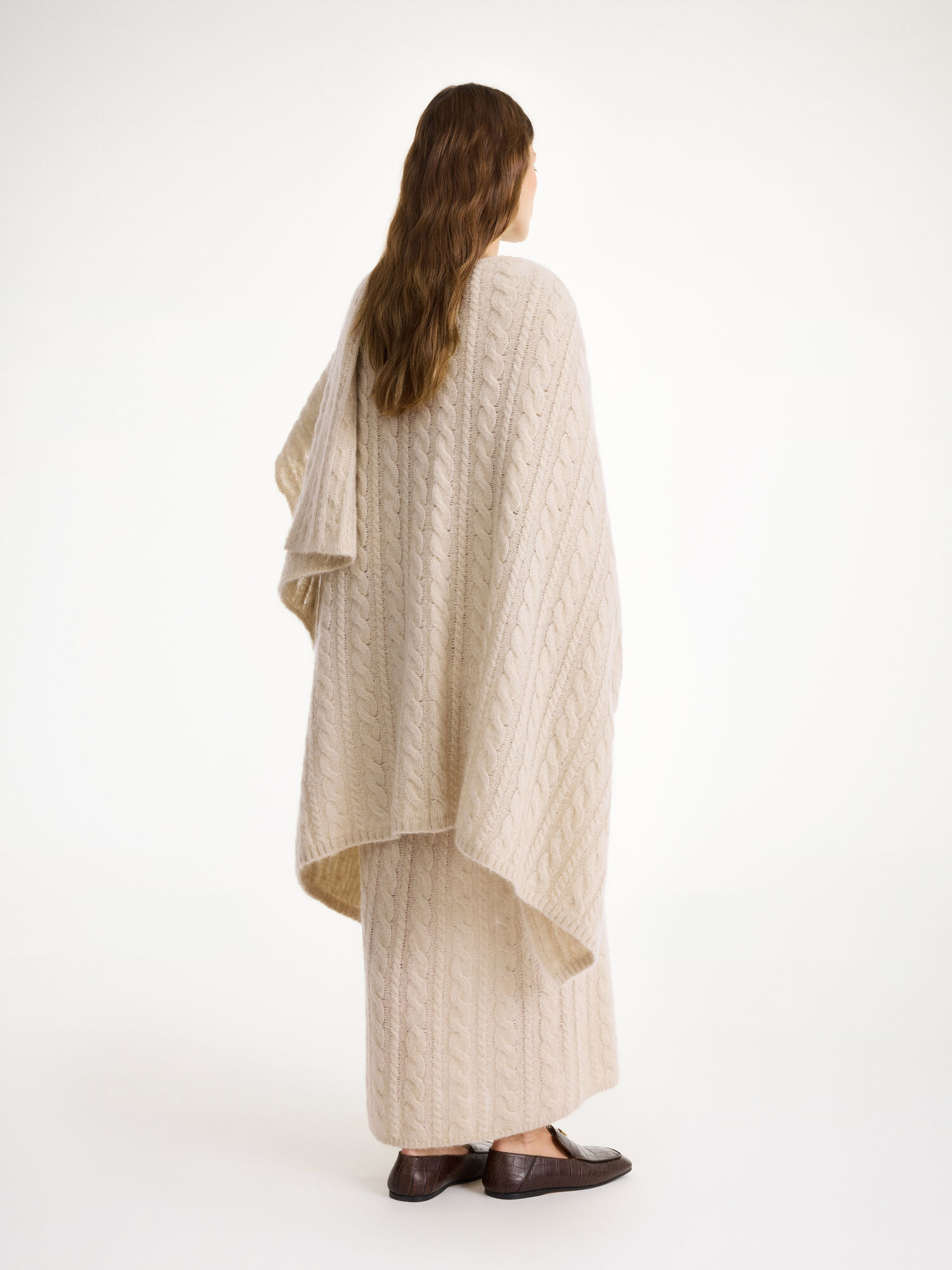 By Malene Birger Kassillas Wool-blend Poncho Strickwaren Oyster Gray | AT_BB20022