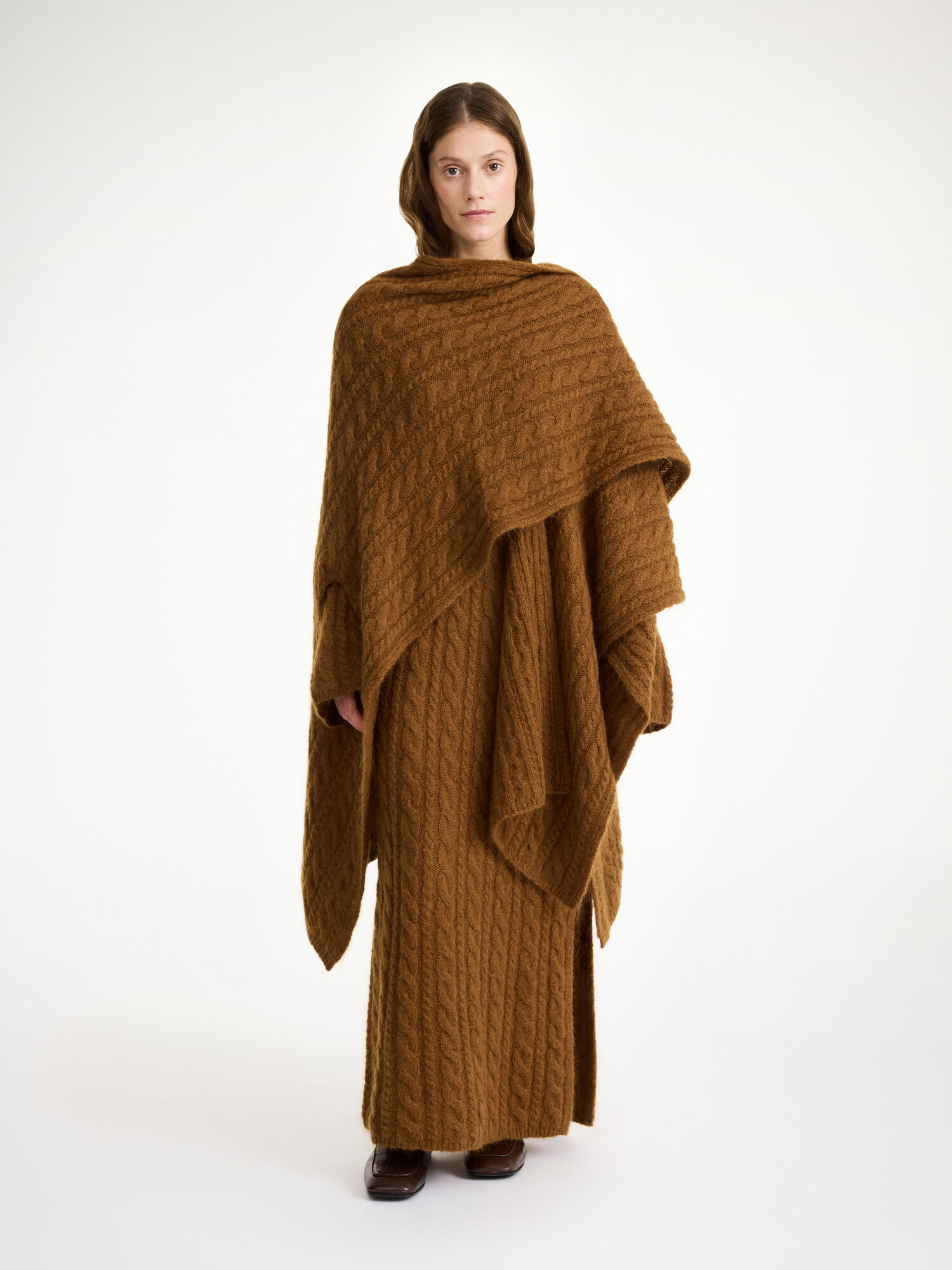 By Malene Birger Kassillas Wool-blend Poncho Strickwaren Bison | AT_BB39757