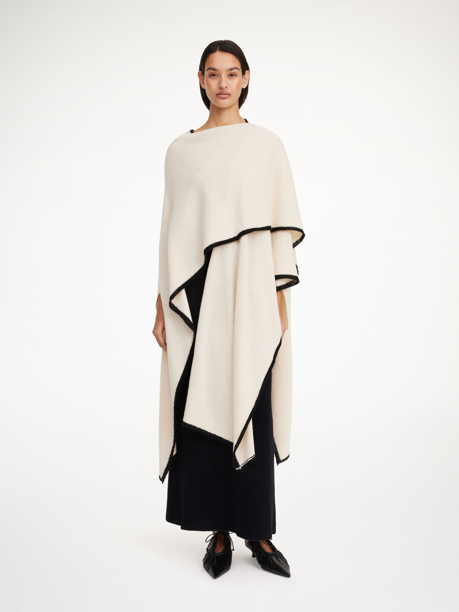 By Malene Birger Kassira Merino-blend Poncho Strickwaren Oyster Gray | AT_BB56733