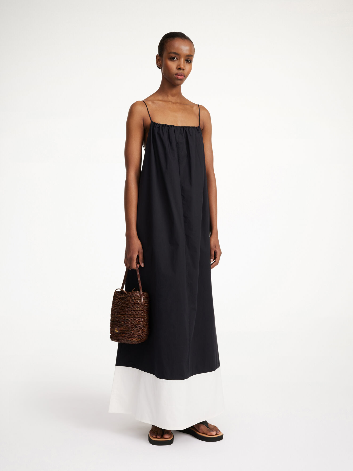 By Malene Birger Lanney Organic Cotton Maxi Kleid Streifen Schwarz Weiß | AT_BB53537