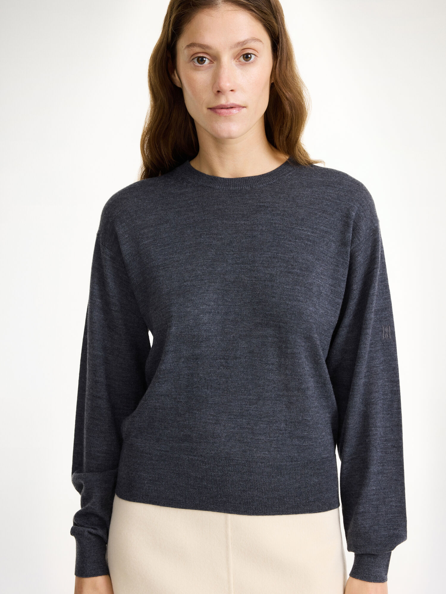 By Malene Birger Mantea Merino Wool Sweater Strickwaren Grau | AT_BB23722