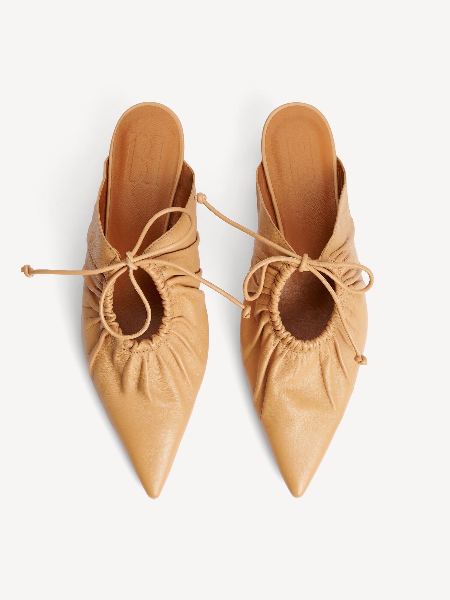 By Malene Birger Masey Leather Mules Schuhe Beige | AT_BB87629