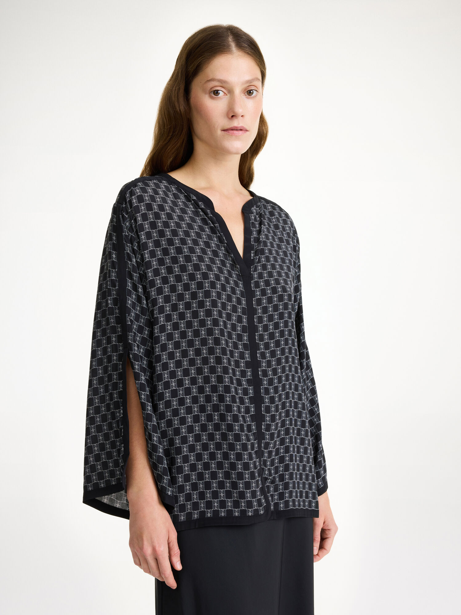 By Malene Birger Plazzo Blouse Hemd Mono lined 050 | AT_BB21471