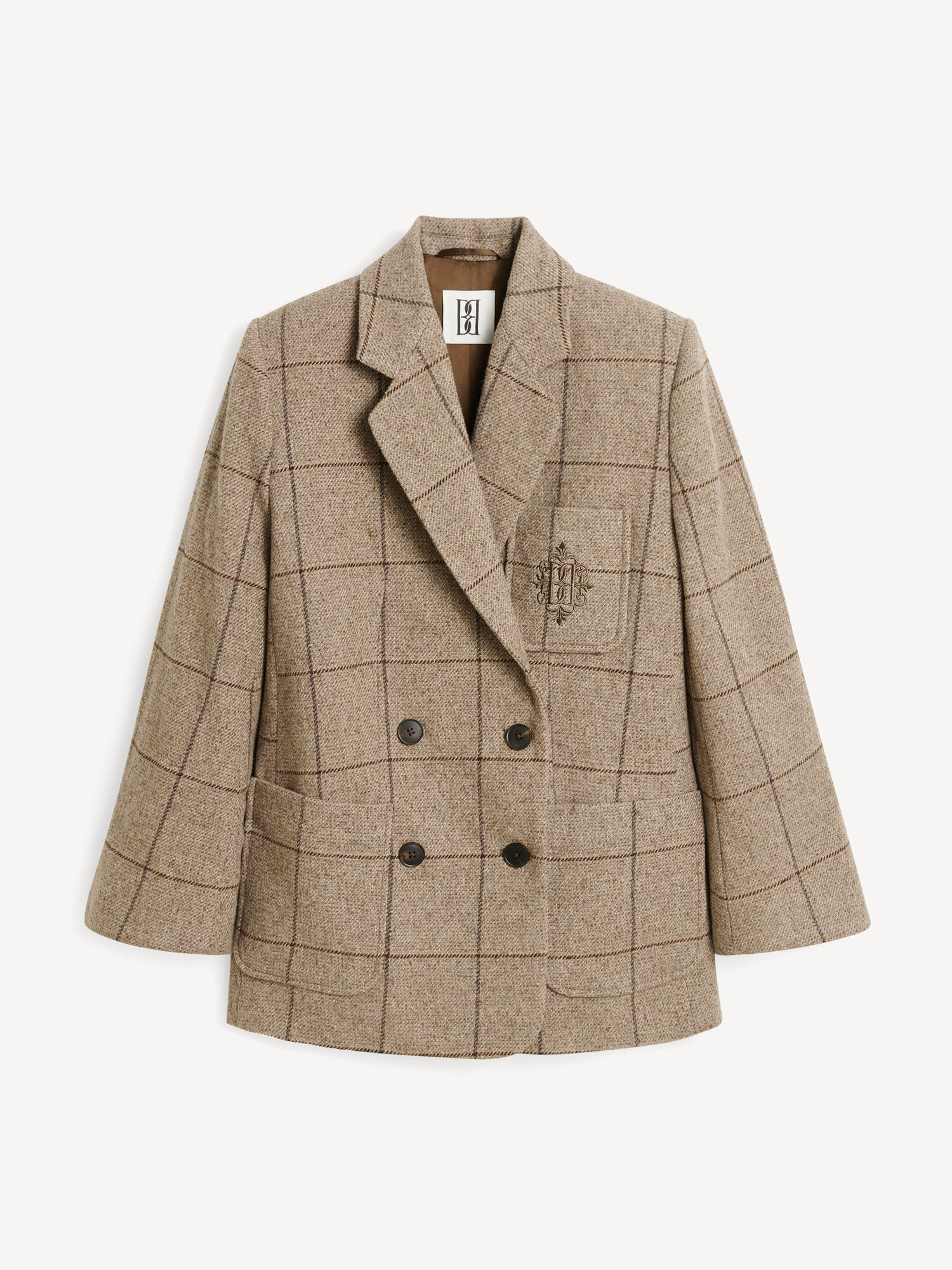 By Malene Birger Railey Double-breasted Blazer Autumn check | AT_BB19705