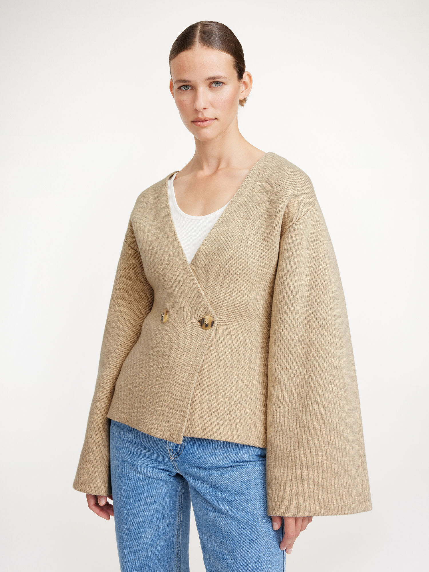 By Malene Birger Tinley Wool Cardigan Strickwaren Beige | AT_BB91469