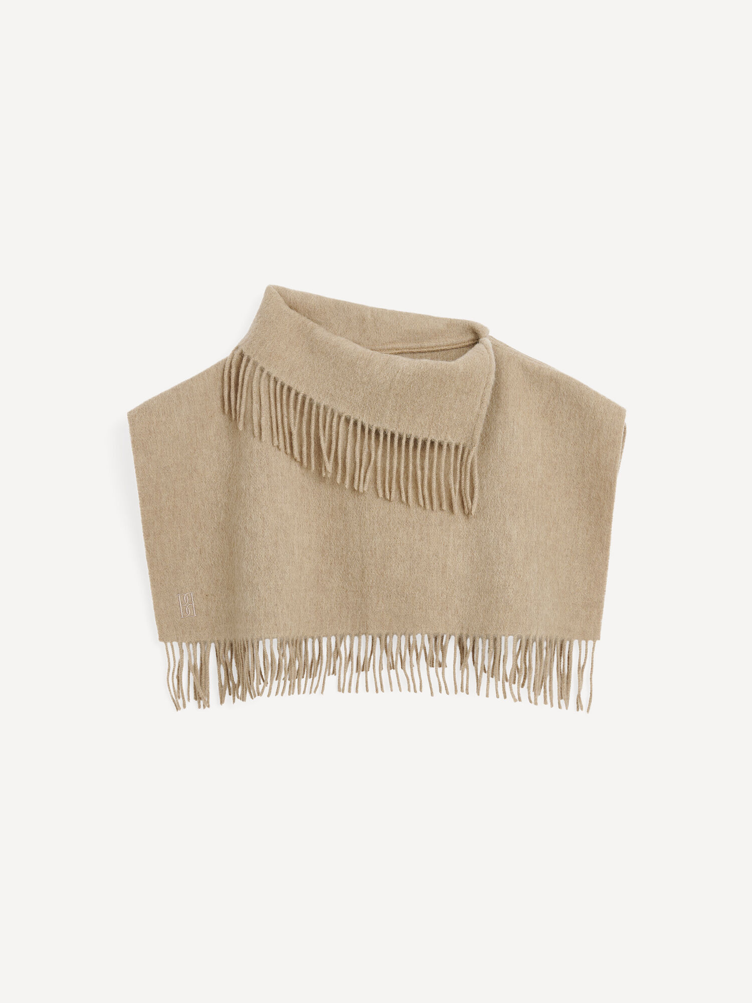 By Malene Birger Turtla Wool Fringe Bib Schals Grau Braun | AT_BB57966