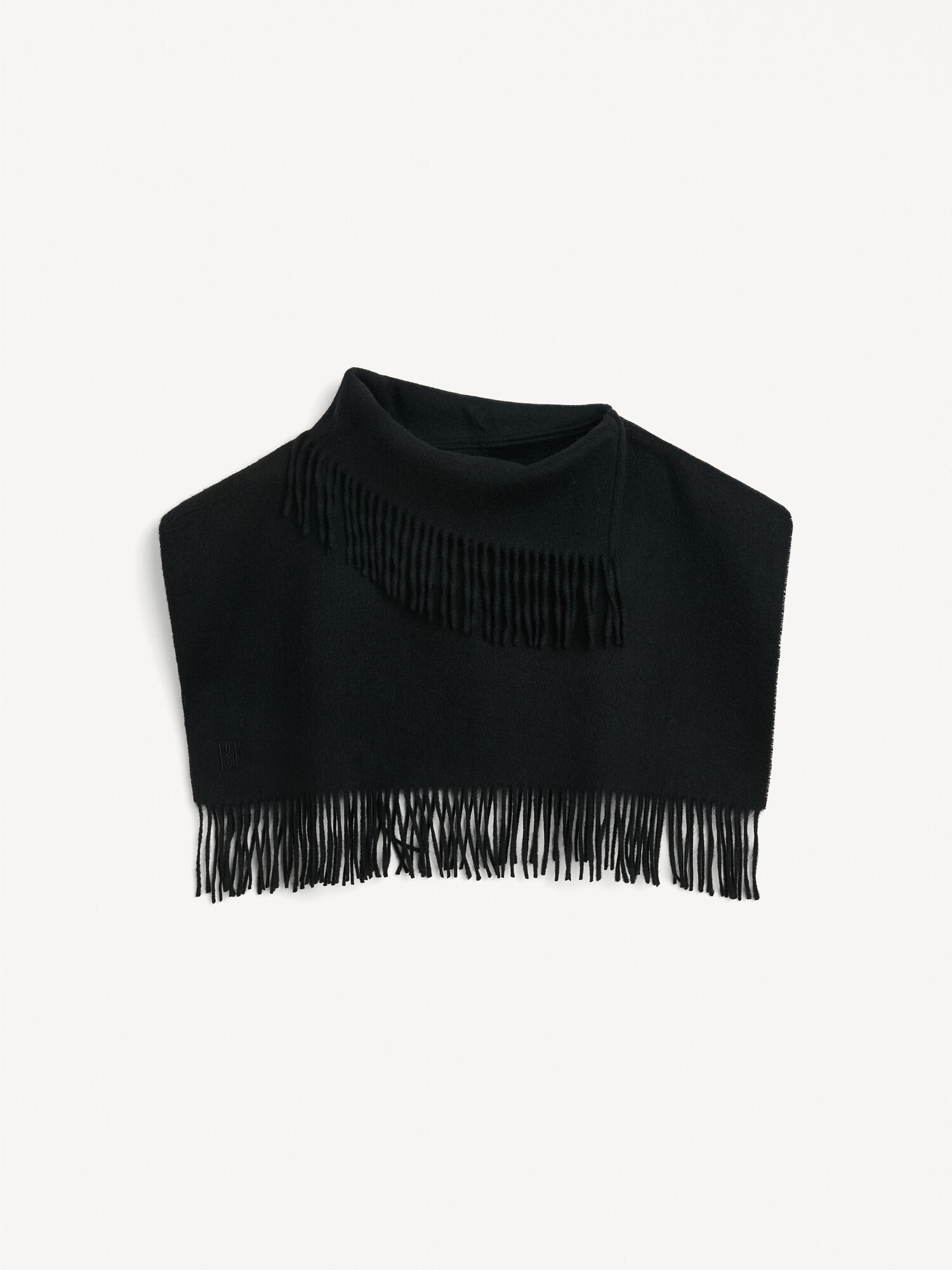 By Malene Birger Turtla Wool Fringe Bib Schals Schwarz | AT_BB50415