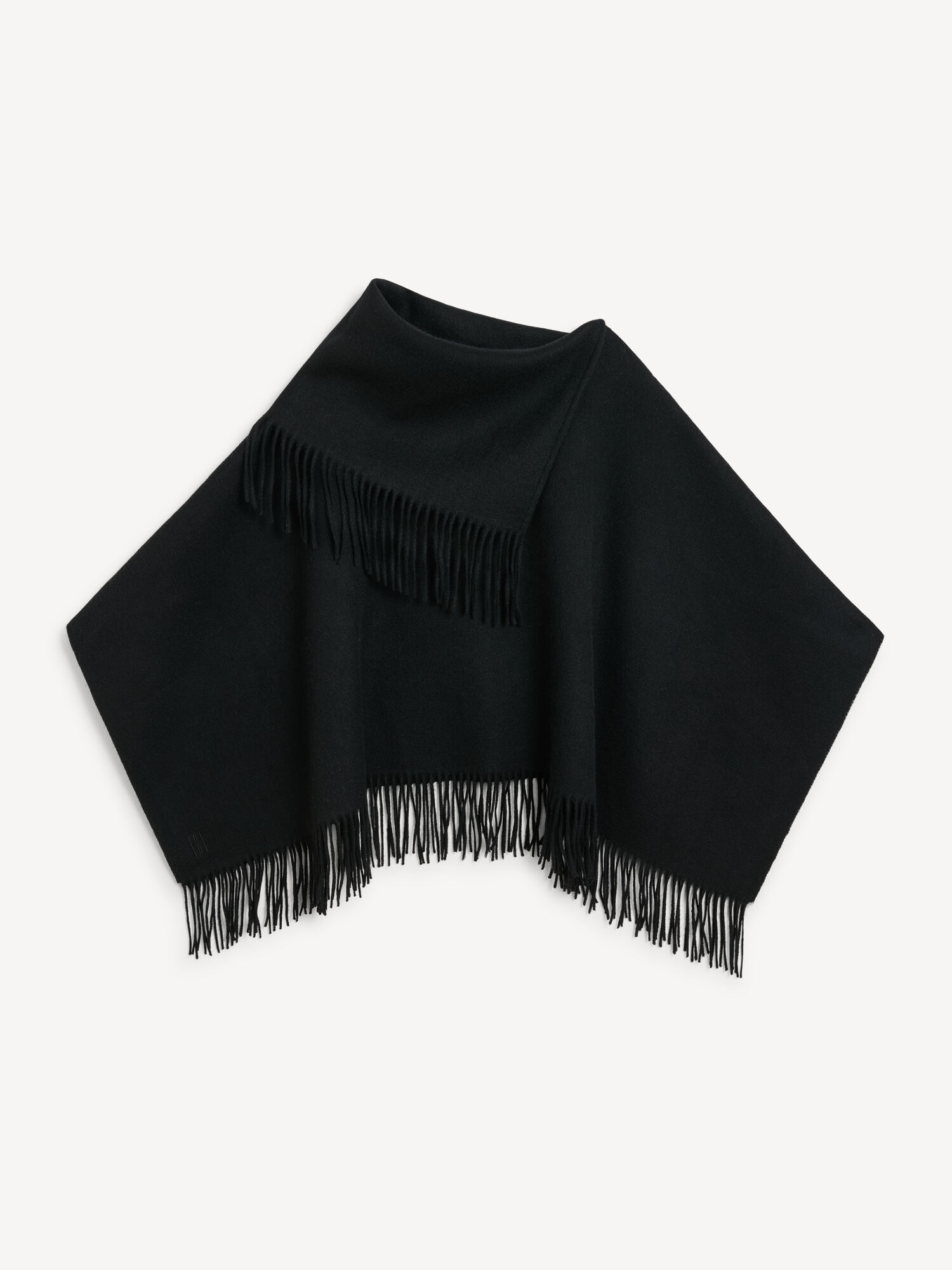 By Malene Birger Turtma Wool Fringe Bib Schals Schwarz | AT_BB30253